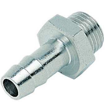 Einschraub-Schlauchtülle, Messing vernickelt, zylindrisch, G 1/8 AG, Schlauchanschluss &Oslash; 8mm