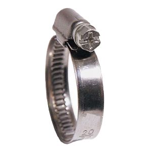 Schneckengewindeschlauchschelle nach DIN 3017, Bandbreite 9 mm, Gehäuse aus Inox AISI 430, Schraube aus verzinktem Stahl
