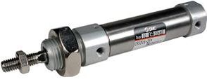 SMC Pneumatik - C(D)85-S/T, ISO-Zylinder (ISO6432), einfachwirkend, einseitige Kolbenstange, Standard, Standardausführung, integr. Gegenlager, 10, 10, mit Federkraft eingefahren