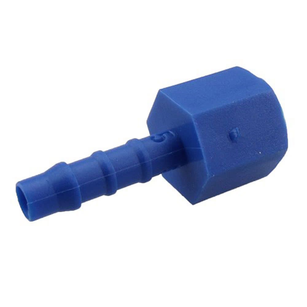 Aufschraub-Schlauchtülle, Nylon, blau, zylindrisch, G 1/4 IG, Schlauchanschluss Ø 6mm - geeignet für Lebensmittel