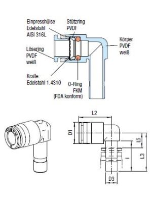 AVS-911V L-Steckanschlussverbinder