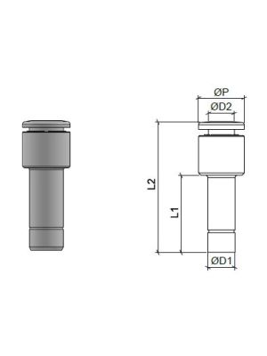 Steckanschlussverbinder aus Edelstahl AISI 316L
