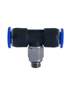 Kompakter drehbarer T-Steckanschlussverbinder mit metrischem Gewinde vernickelt