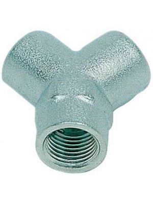 Aufschraubverschraubung, Y-Stück, Messing vernickelt