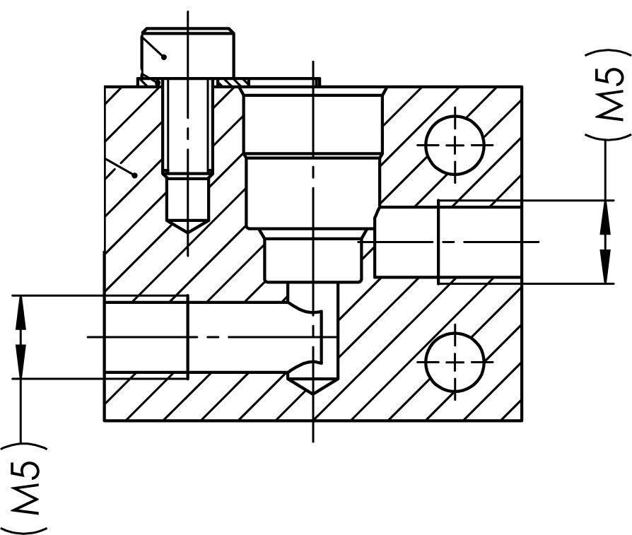 Montageblock Ø8mm für Mikroventile aus Edelstahl