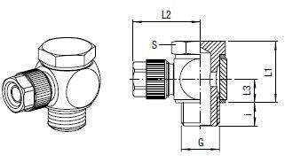 L-Schwenk-Verbinder, O.D. Schlauch 4.3/3 mm, Außengewinde M 5