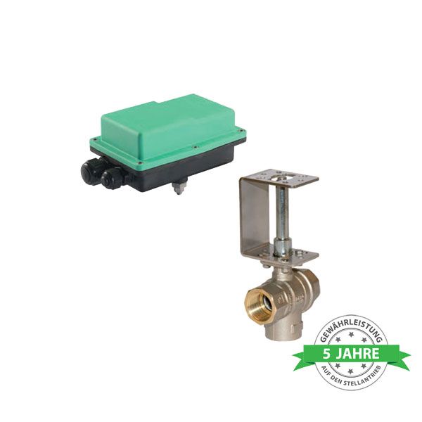 Comparato - Kugelhahn elektrisch mit Abstandshalter aus Edelstahl - Diamant PRO, 3-Wege 1/2 W/W/W, DN15, PN25, 110V