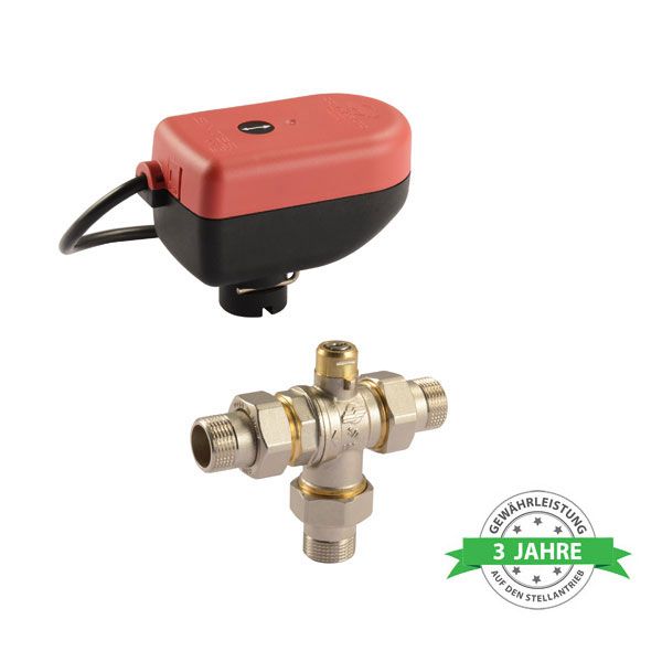 Comparato - Kugelhahn elektrisch - Sintesi, 3-Wege 1/2 M/M/M, DN15, PN16, 24V DC, 2-Punkt-Ansteuerung