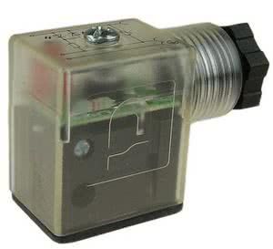 Gerätestecker mit Diode Bauform B, passend für Magnetspulen 10-50V 2000er Serie