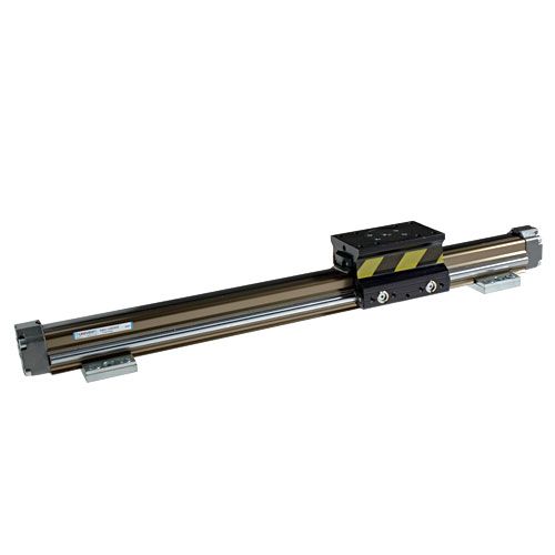 Univer - Serie S5 Kolbenstangenlose Zylinder mit integrierten Führungen Ø 25 ÷ 50 mm Schlitten aus Technopolymer, Standartschlitten, bodenseitiger Anschluss, bodenseitiger Anschluss, Ø25
