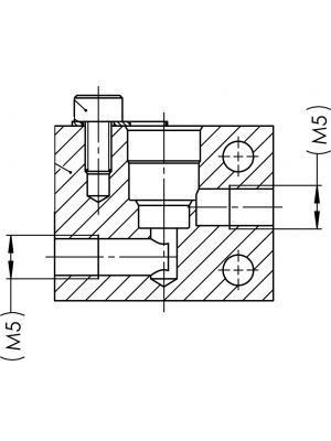 Montageblock Ø8mm für Mikroventile aus Edelstahl - M5