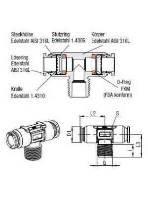 AVS-941X44M-K T-Verbinder