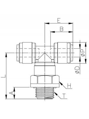 CDC-HRPT-G T-Steckanschlussverbinder Push-In