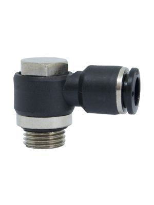 Drehbarer männlicher Banjo-L-Steckanschlussverbinder mit BSPP und metrischem Gewinde vernickelt