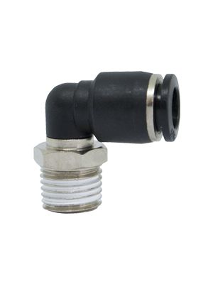 Kurzer schwenkbarer L-Steckanschlussverbinder mit BSPT Außengewinde, vernickelt