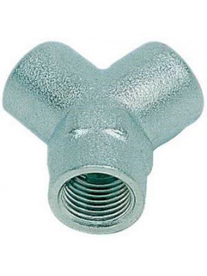 Aufschraubverschraubung, Y-Stück, Messing vernickelt