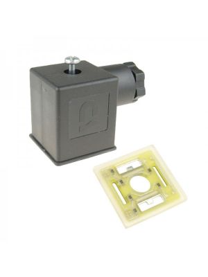 Gerätestecker Bauform A mit leuchtender Dichtung 230V AC mit LED
